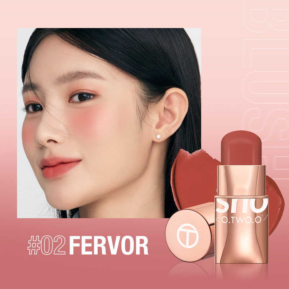 Blush balm stick swatches on skin