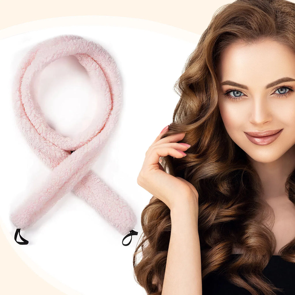 Satin heatless curler rod with scrunchies