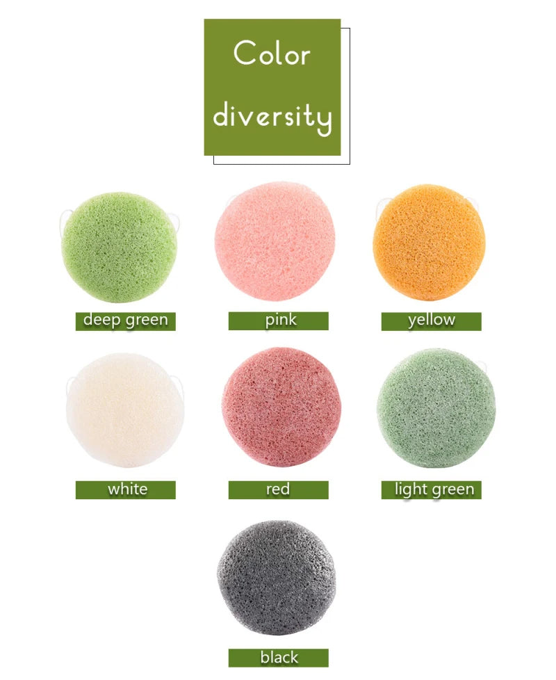 Konjac sponge in use