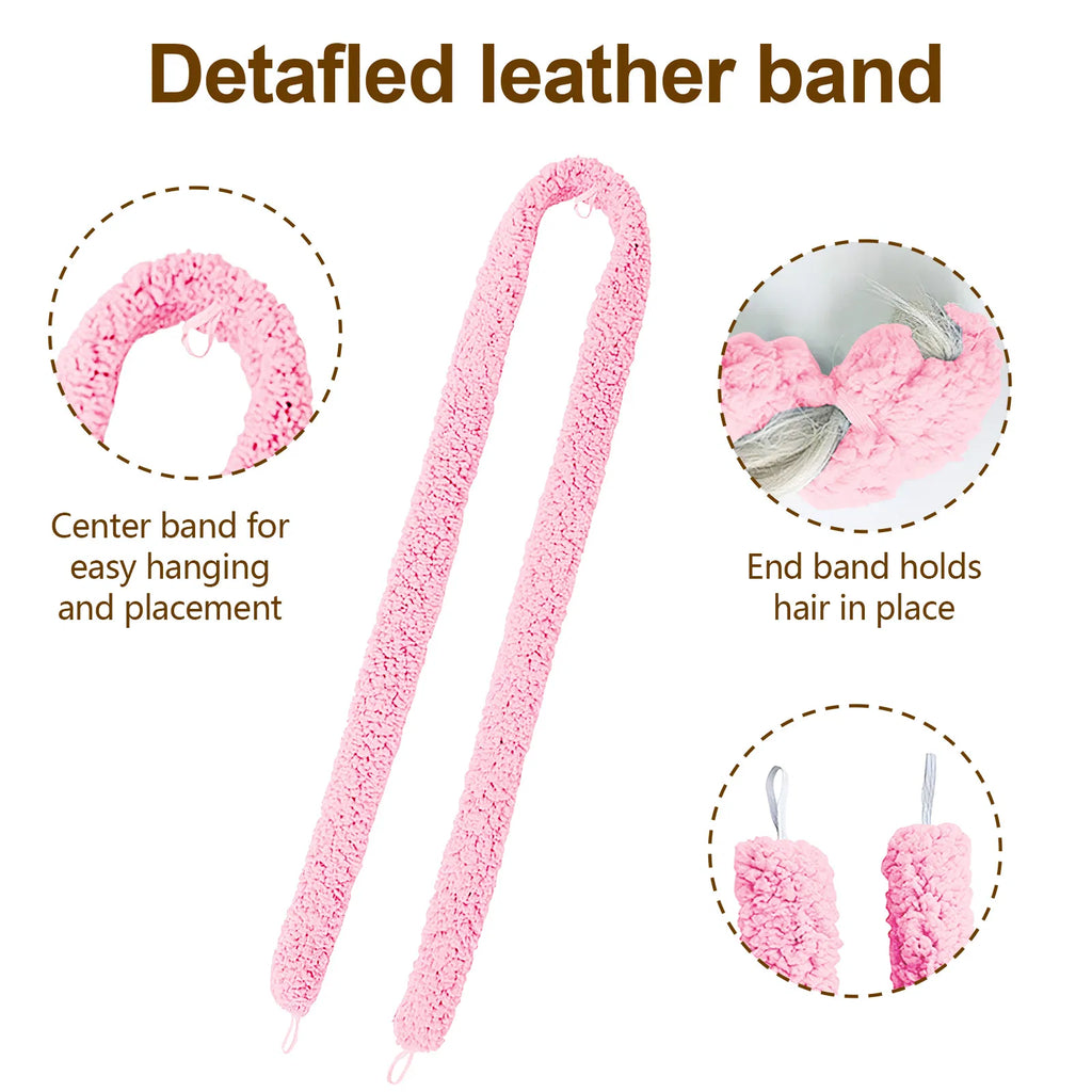 Satin heatless curler detail
