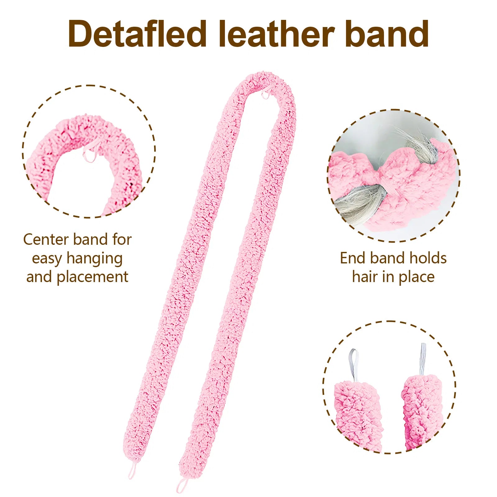 Satin heatless curler detail