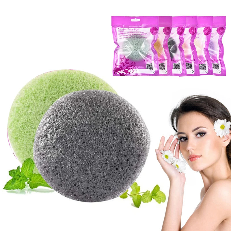 Konjac sponge texture close-up